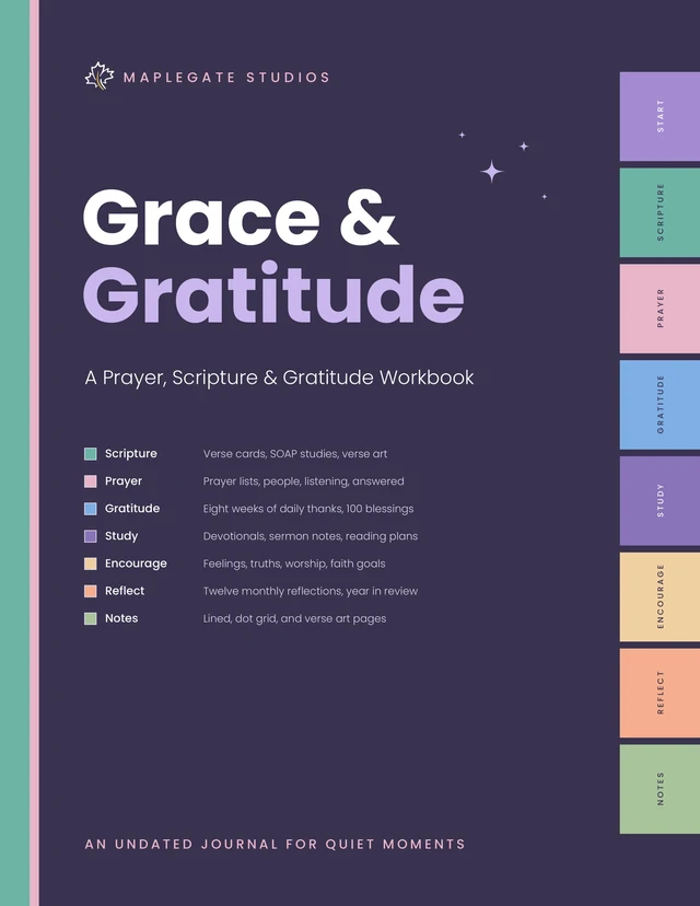 Grace and Gratitude cover: a prayer, Scripture and gratitude workbook